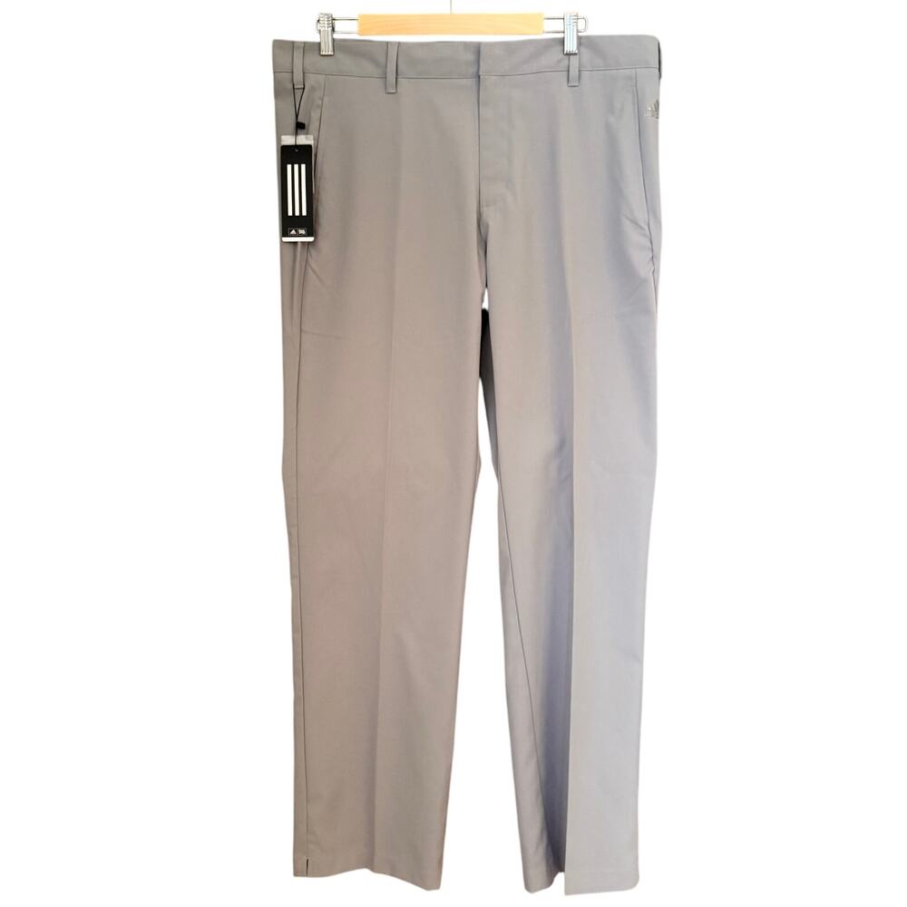 Adidas Men’s Golf Pants 36x32 Gray Stretch Flat Front NWT